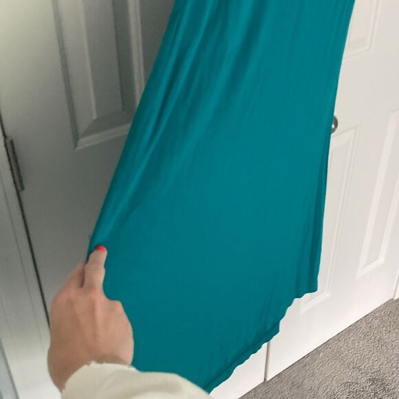 J. Jill Teal Sleeveless A-Line Flowy Maxi Dress Pockets XS - Picture 5 of 10